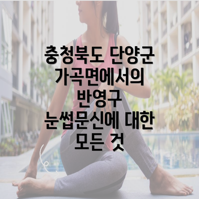 충청북도 단양군 가곡면에서의 반영구 눈썹문신에 대한 모든 것