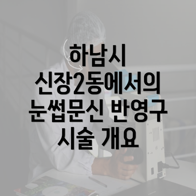 하남시 신장2동에서의 눈썹문신 반영구 시술 개요