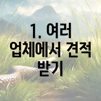 1. 여러 업체에서 견적 받기