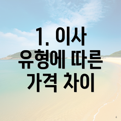 1. 이사 유형에 따른 가격 차이