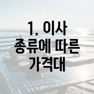 1. 이사 종류에 따른 가격대