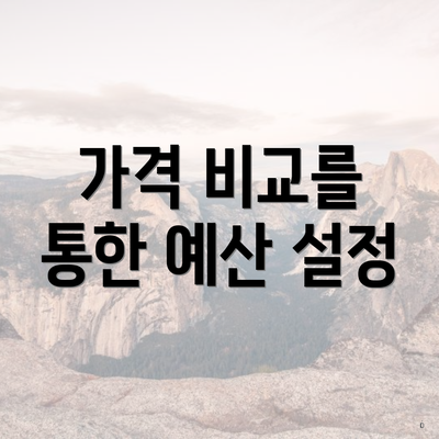 가격 비교를 통한 예산 설정