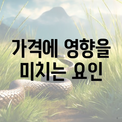 가격에 영향을 미치는 요인