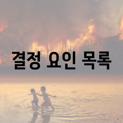 결정 요인 목록