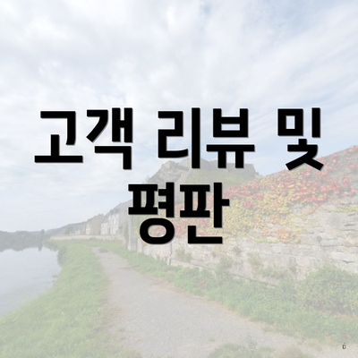 고객 리뷰 및 평판