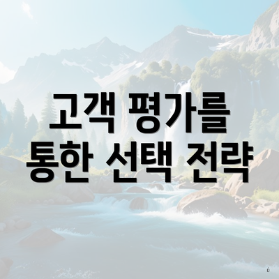 고객 평가를 통한 선택 전략