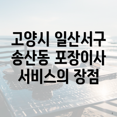 고양시 일산서구 송산동 포장이사 서비스의 장점