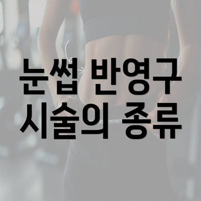 눈썹 반영구 시술의 종류