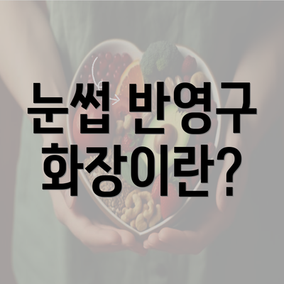 눈썹 반영구 화장이란?