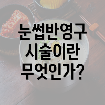 눈썹반영구 시술이란 무엇인가?