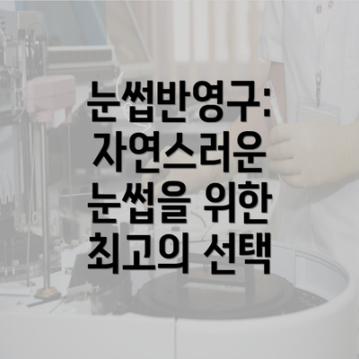 눈썹반영구: 자연스러운 눈썹을 위한 최고의 선택