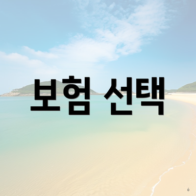 보험 선택