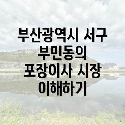 부산광역시 서구 부민동의 포장이사 시장 이해하기