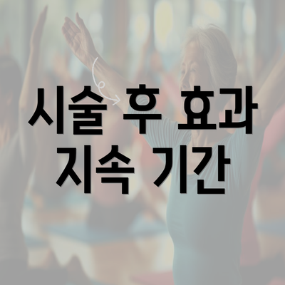 시술 후 효과 지속 기간