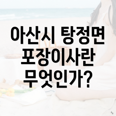 아산시 탕정면 포장이사란 무엇인가?