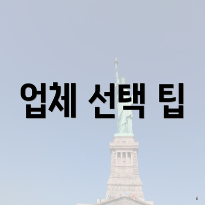 업체 선택 팁