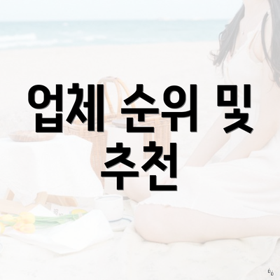 업체 순위 및 추천