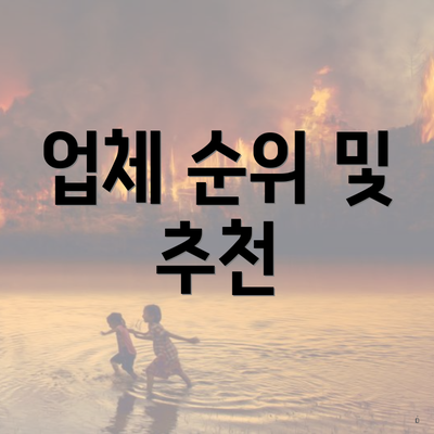 업체 순위 및 추천