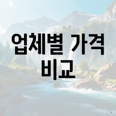 업체별 가격 비교