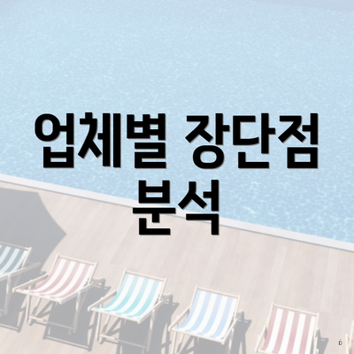 업체별 장단점 분석