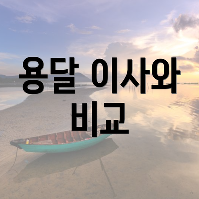 용달 이사와 비교