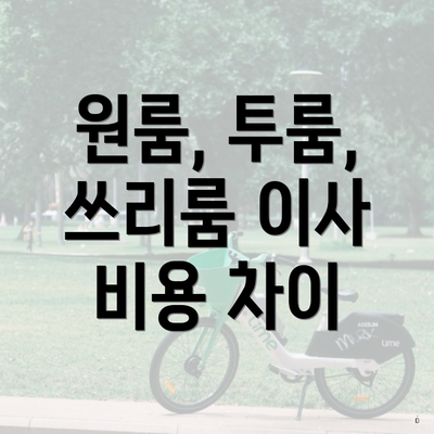 원룸, 투룸, 쓰리룸 이사 비용 차이