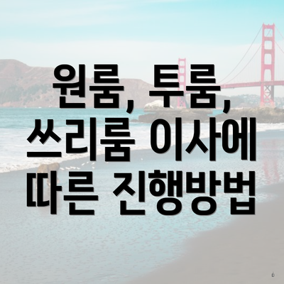 원룸, 투룸, 쓰리룸 이사에 따른 진행방법