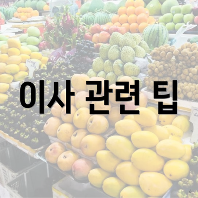 이사 관련 팁