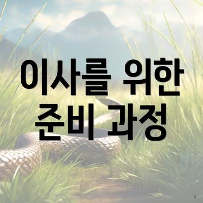 이사를 위한 준비 과정