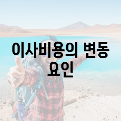 이사비용의 변동 요인