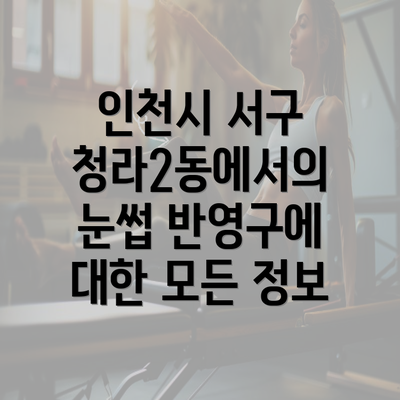 인천시 서구 청라2동에서의 눈썹 반영구에 대한 모든 정보