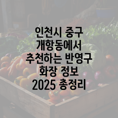 인천시 중구 개항동에서 추천하는 반영구 화장 정보 2025 총정리