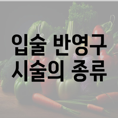 입술 반영구 시술의 종류