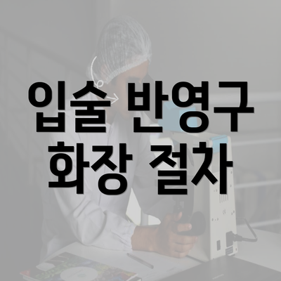 입술 반영구 화장 절차