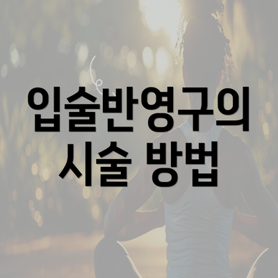 입술반영구의 시술 방법