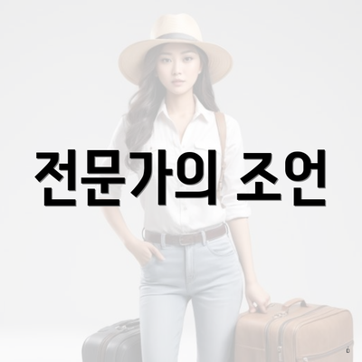 전문가의 조언