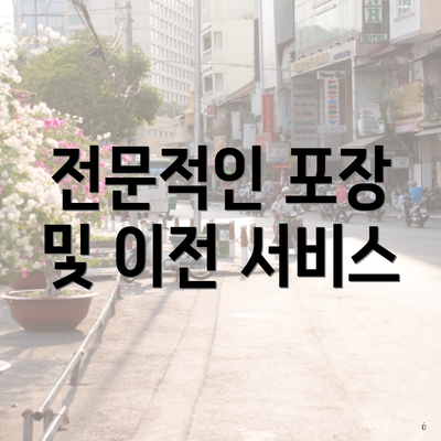 전문적인 포장 및 이전 서비스