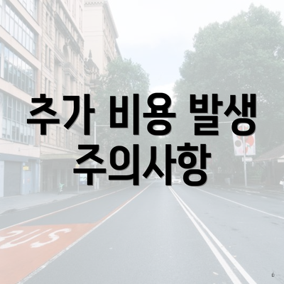 추가 비용 발생 주의사항