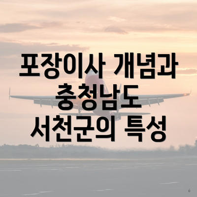 포장이사 개념과 충청남도 서천군의 특성