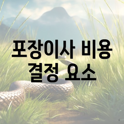 포장이사 비용 결정 요소