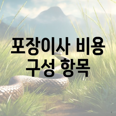 포장이사 비용 구성 항목