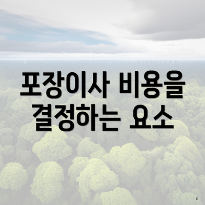 포장이사 비용을 결정하는 요소