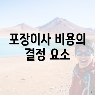 포장이사 비용의 결정 요소