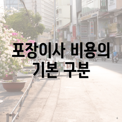 포장이사 비용의 기본 구분