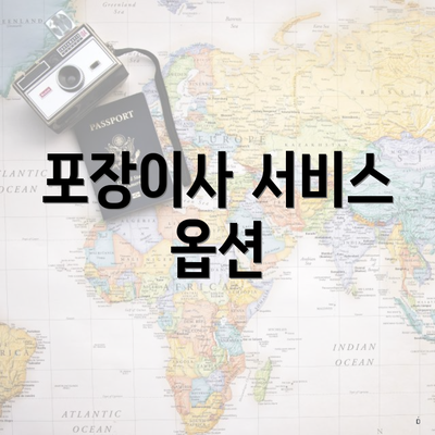 포장이사 서비스 옵션