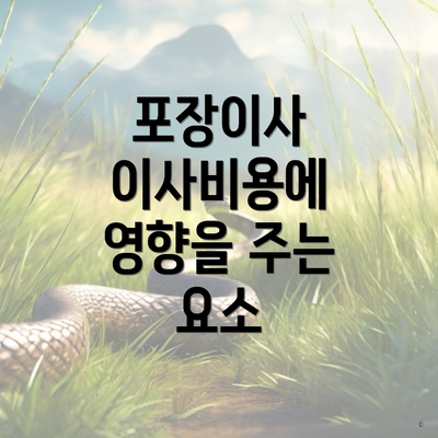 포장이사 이사비용에 영향을 주는 요소