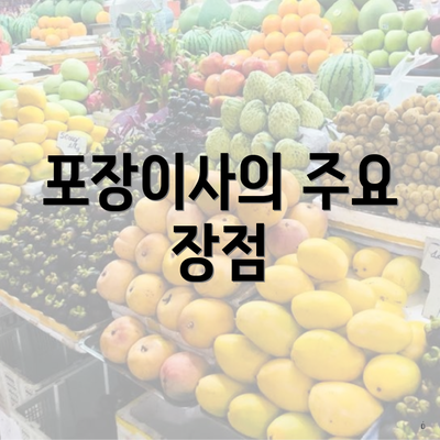 포장이사의 주요 장점