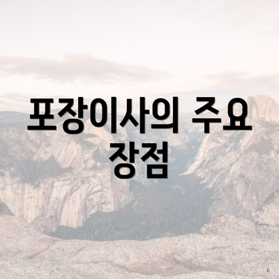 포장이사의 주요 장점