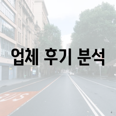 업체 후기 분석