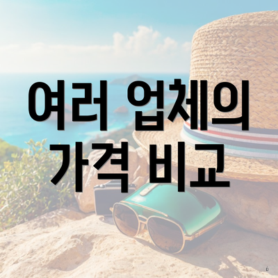 여러 업체의 가격 비교